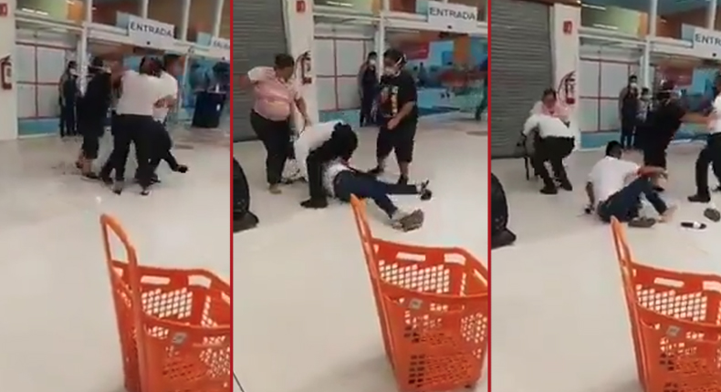 Golpean a vigilante de supermercado para ingresar sin medidas sanitarias