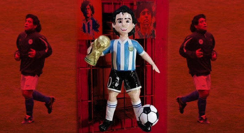 Piñata de Diego Armando Maradona en Reynosa se vuelve viral