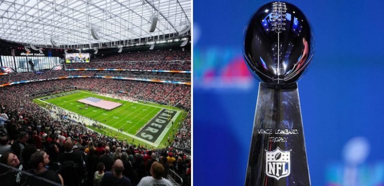 El Super Bowl LVIII se jugará el 11 de febrero de 2024 en el Allegiant Stadium.Jeff Bottari / GETTY IMAGES NORTH AMERICA / Getty Images via AFP; Carmen Mandato / GETTY IMAGES NORTH AMERICA / Getty Images via AFP
