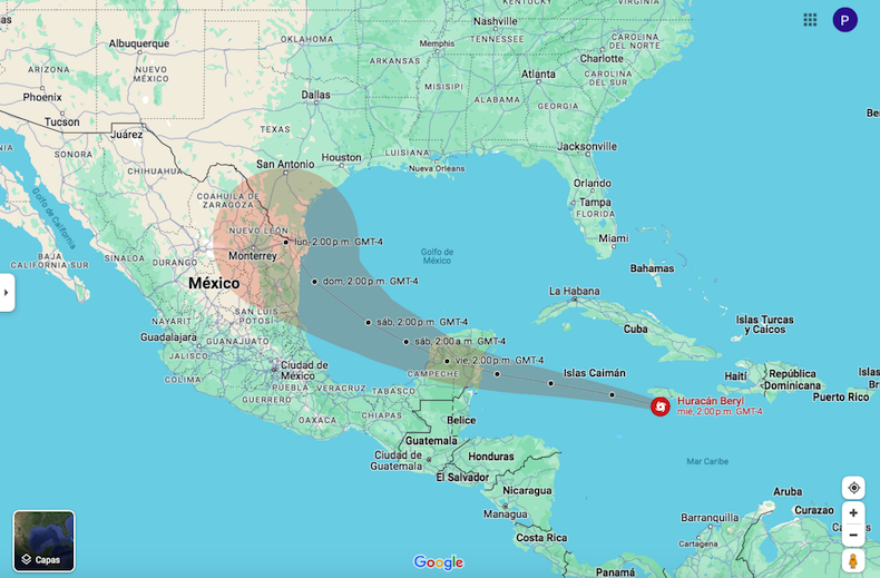 Beryl es cada vez más fuerte: Quintana Roo suspende clases